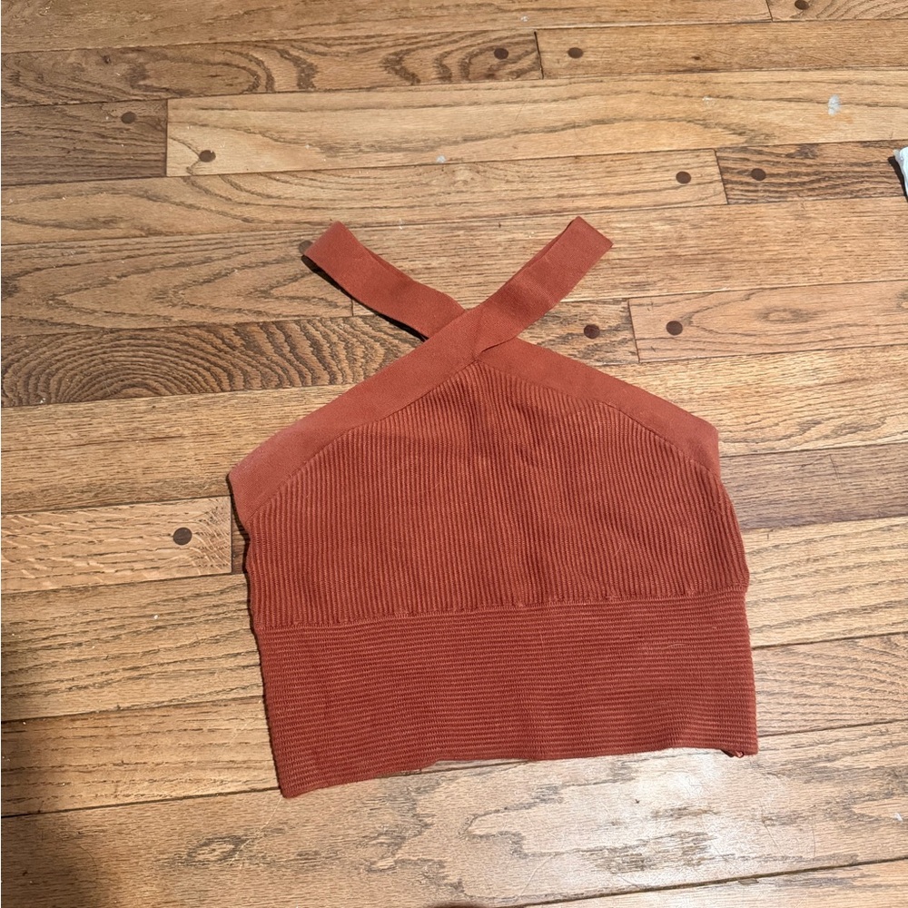 Abercrombie & Fitch Terracotta Ribbed Tank Top